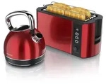 Arendo Fr&uuml;hst&uuml;cks-Set, Wasserkocher Edelstahl 1,7l, 4 Scheiben Langschlitztoaster,