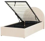 BELIANI Bett mit Bettkasten Beige Samt Gepolstert Lattenrost 90 x 200 cm...