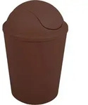MSV Kosmetikeimer Abfalleimer Schwingdeckeleimer 5,5 Liter Kunststoff Braun - Braun