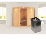 Sauna Taurin : Klare Ganzglast&uuml;r : mit Dachkranz : 9 kW Ofen + integrierte Steuerung