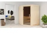 Sauna Larin : ohne Dachkranz : Graphit Ganzglast&uuml;r : 9 kW Ofen + Steuerger&auml;t Easy 