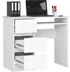 PC-Schreibtisch AKORD A6 links in der Farbe Wei&szlig; mit B90 x H77 x T50 cm - Wei&szlig;