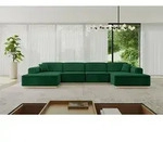 ALTDECOR Ecksofa in U-Form IREA-U2 386x165x80 cm Gr&uuml;n Corner Sofa Bett Eckcouch