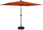 vidaXL Gartenparasol mit LED-Lichtern und Sockel 200 x 300 cm - Orange