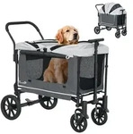 PawHut Hundewagen Hundebuggy klappbar f&uuml;r Hunde & Katzen bis 30 kg Dunkelgrau -