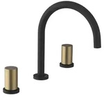 Sapho ULTRATAP 3-Loch Waschtischarmatur, Schwarz matt/Gold matt