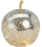 LED Dekolampe Apfel Glas 20er LED Lichterkette Timer &Oslash;16cm silber - Silber