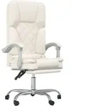 vidaXL B&uuml;rostuhl mit Massagefunktion Creme Kunstleder - Beige