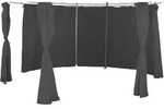 6er-Set Seitenteile f&uuml;r Pavillon &Oslash; 3,5m rund Farbe w&auml;hlbar Polyester - Grau