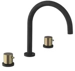 Sapho ULTRAMIX 3-Loch Waschtischarmatur, Schwarz matt/Gold matt