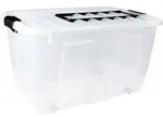 plast team Aufbewahrungsbox HOME BOX mit Rollen & Griff 86 Liter