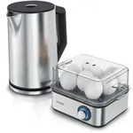 Arendo Fr&uuml;hst&uuml;cks-Set, 8er Eierkocher EIGHTCOOK, Wasserkocher mit
