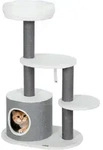 PawHut Kratzbaum 98 cm Katzenturm mit H&ouml;hle Kratzst&auml;mme 3 Plattformen...