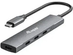 Equip USB-C-zu-4-Port-USB-3.2 Gen 1-Hubs - Schwarz/Silber