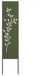vidaXL Garten Sichtschutz-Leinwand Floral Olivgr&uuml;n 32 x 140 cm - Gr&uuml;n