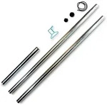sunprotect 83203 Stahlmast-Set f&uuml;r Sonnensegel, 2-teilig, zerlegbar, H&ouml;he 2,5...