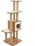 Kratzbaum Vesper High Base XL, WalnussKratzbaum mit 5 Ebenen auch f&uuml;r gro&szlig;e Katzen