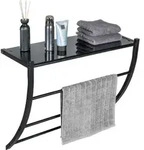 WENKO Metall Wandregal Tarderia in Schwarz 56 x 46 x 21,5 cm - Schwarz
