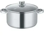 NEW ROMA Kochtopf 16, 20 oder 24cm (mit Deckel) - Silber/Transparent