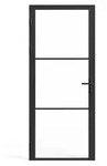 Doppelfaltt&uuml;ren aus Aluminium und geh&auml;rtetem Glas - H 204 x B 93 cm - MASERU -