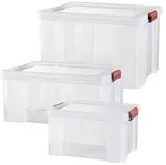 Aufbewahrungsbox CLIP'N STORE, Ausf&uuml;hrung:45 l (50 x 39 x 33 cm) - Transparent
