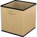 Intirilife 6x faltbare Aufbewahrungs-Stoffbox in Beige - 26.7 x 26.7 x 28 cm -