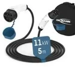 Ladekabel Typ 2 mit 11 kW f&uuml;r Hybrid- & Elektroauto 5 Meter lang - Schwarz/Wei&szlig;