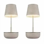 2x LED Tischleuchte, Solar, verstellbar, sandfarben, H 25 cm