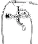 Bathtub mixer with shower set - Silber