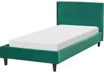 BELIANI Polsterbett Dunkelgr&uuml;n Samtstoff mit Lattenrost 90 x 200 cm Abnehmbarer