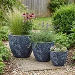 Teramico Keramik Pflanzgef&auml;&szlig; "Egg Pot" Lava Blau - &Oslash; 29cm Frostfest - Blau