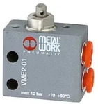 Riegler 3/2-Wege-Miniaturventil, mechanisch, St&ouml;&szlig;el, NC, M5 seitlich
