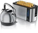 Arendo Fr&uuml;hst&uuml;cks-Set Edelstahl, Wasserkocher mit Temperatureinstellung 1,7l, 4