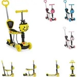 Moni Kinderroller Lollipop 3 in 1 Schiebestange, Sitz, PolyurethanVorderr&auml;der...