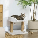 PawHut Katzenkratzbaum mit Spielzeug, 2 H&auml;ngebommeln, 2 Sisalst&auml;mmen +