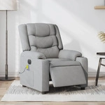 vidaXL Massagesessel Elektrisch Hellgrau Stoff - Grau