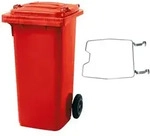 BRB M&uuml;lltonne MGB 120 Liter, mit Klemmring f&uuml;r M&uuml;lls&auml;cke (rot) - Rot