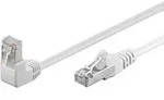 Goobay CAT 5e Patchkabel 1x 90&deg; gewinkelt, F/UTP, wei&szlig; - Wei&szlig;