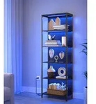 VASAGLE B&uuml;cherregal mit 6 Ebenen, Standregal mit einstellbarer LED-Beleuchtung,