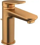 Duravit Waschtischarmatur M Wave Bronze geb&uuml;rstet mit Zugstangen-Ablaufgarnitur -