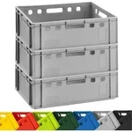 3x BURI Fleischkiste E2 Grau 60x40x20cm Lagerkiste, Meischkiste, Metzgerkiste...