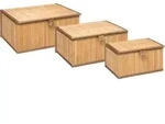5five Simply Smart Aufbewahrungsbox 3er Set Bambus Karton braun 16cm x 32,8cm x