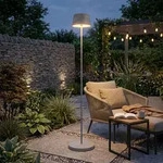 LED Solar Stehleuchte Outdoor dimmbar mit D&auml;mmerungssensor USB-C Gartenleuchte