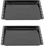 ICQN Backblech Set Backofenzubeh&ouml;r 455x375x30 mm Emaillierte Fettpfanne...