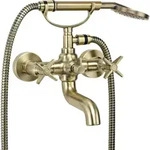 Wannenarmatur, mit Duschset Zweigriff Messing - Gold