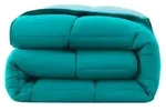 wometo Steppbett Bettdecke Wende-Design ca. 155x220 cm &ndash; t&uuml;rkis & hellblau &ndash;