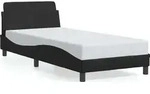 vidaXL Bettgestell Dover Schwarz 90x190 cm Kunstleder - Schwarz