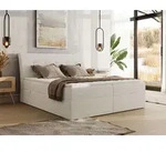 MKS MEBLE Boxspringbett DAGOS 140 x 200 cm mit Bettkasten & Stauraum, 7-Zonen