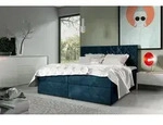 Boxspringbett Schlafzimmerbett 200x220cm LAZARO Nr.7 Blau inkl. Bettkasten - Blau