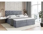 ALTDECOR Boxspringbett mit H4 Matratze und Topper - 180 x 200 cm - BOXI8 - Grau...